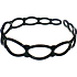 Headband perforated black glossy 2.5 cm