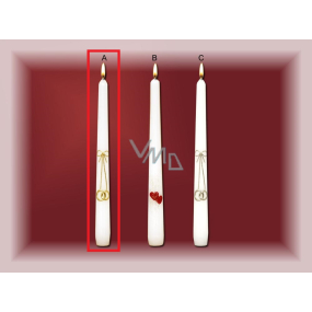 Lima Wedding candles Golden rings candle white conical 22 x 250 mm