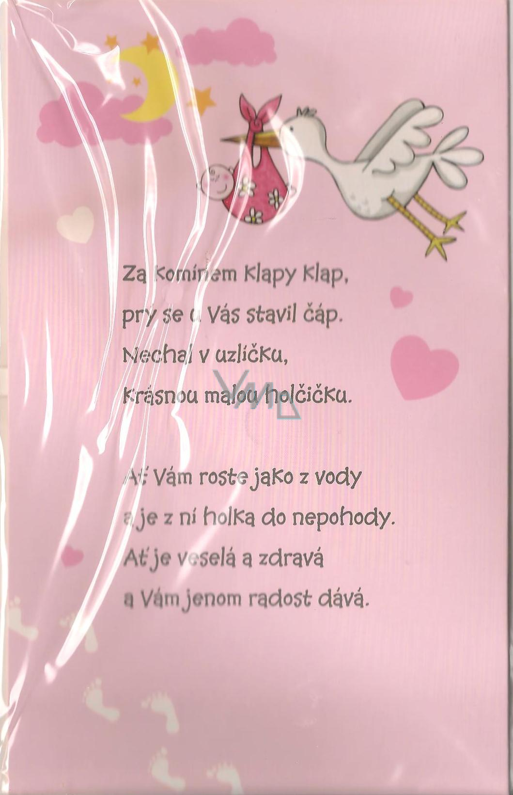 Nekupto Baby Birthday Card Baby Girl 136 x 210 mm VMD