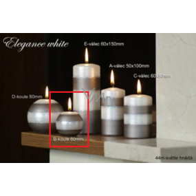 Lima Elegance White Candle Light Brown Ball 60 mm 1 piece