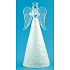 Glass angel with a glittering skirt standing 14 cm