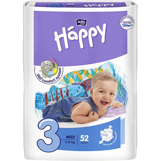 Bella Happy 3 Midi 5-9 kg diaper pants 52 pieces