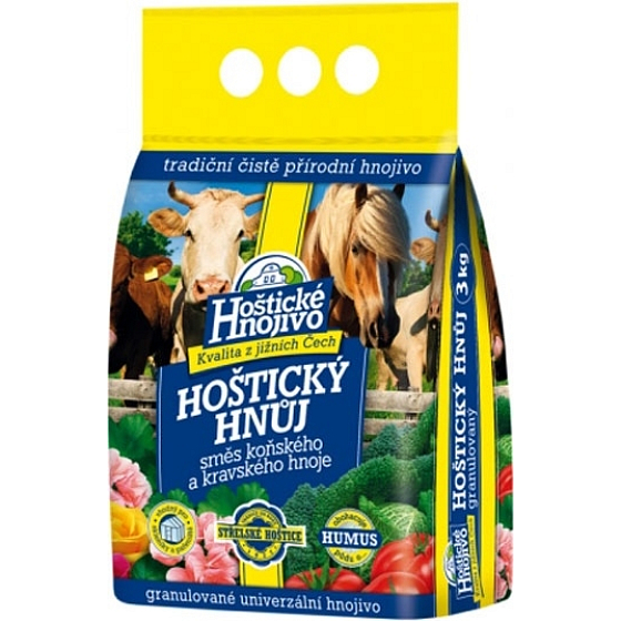 Hoštický manure mix of horse and cow manure granulated 3 kg