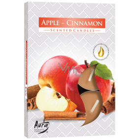 Bispol Aura Apple-Cinnamon - Apple and cinnamon scented tealights 6 pieces