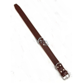 B&F Collar Leather cowhide lined embossed pattern brown 4 x 70 cm