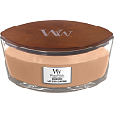 WoodWick Golden Milk - Golden milk scented candle with wooden wide wick and boat lid 453 g