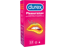 Durex Pleasuremax condom with ridges and protrusions for stimulation of both partners nominal width: 56 mm 12 pieces