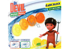 Dr. Devil Lemon Fresh Push Pull WC block without basket 4 x 20 g