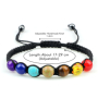 7 chakras healing bead bracelet handmade knitted, black, balancing beads