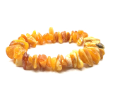 Amber Baltic honey / gold bracelet elastic chopped natural, 16 - 17 cm, solidified sunlight