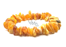 Amber Baltic honey / gold bracelet elastic chopped natural, 16 - 17 cm, solidified sunlight