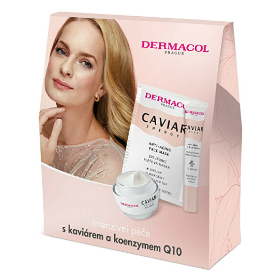 Dermacol Caviar Energy Day Cream firming day cream 50 ml + Face Mask firming face mask 2 x 8 ml + Eye and Lip Cream firming eye and lip cream 15 ml, cosmetic set for women