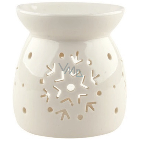 Porcelain aroma lamp white with flakes 9,9 cm
