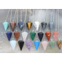 Rose pendulum natural stone 2,5 cm + 18 cm chain with bead, love stone