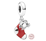 Charm Sterling silver 925 Christmas stocking, Christmas bracelet pendant