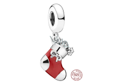 Charm Sterling silver 925 Christmas stocking, Christmas bracelet pendant