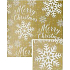 Nekupto Christmas gift wrapping paper 70 x 200 cm Gold, Merry Christmas and snowflakes