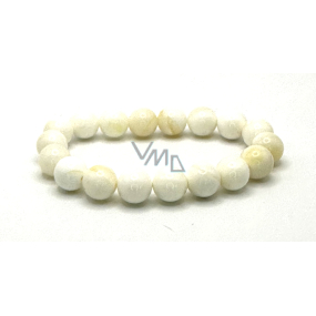 Ivory elastic bracelet made of natural ivory, ball 10 mm / 16 - 17 cm