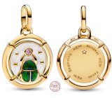 Charm Sterling Silver 925 Mini Locket Beetle Scarab, Animal Bracelet Pendant