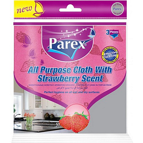 Parex multi-purpose cloth with strawberry scent, 38 × 35 cm, 3 pcs