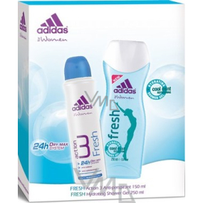 Adidas Action 3 Fresh deodorant antiperspirant spray 150 ml + Fresh shower gel 250 ml, gift set