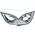 Silver holographic cat-eye mask suitable for adults