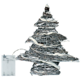 Emos Tree wicker 30 x 30 x 8 cm, 30 LED cool white + 30 cm battery-cable