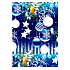 Ditipo Gift wrapping paper 70 x 200 cm Christmas Luxury blue silver ornaments