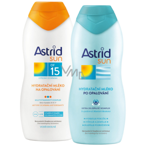 Astrid Sun OF15 Moisturizing Sun Lotion 200 ml + Sun Moisturizing After Sun Milk 200 ml, duopack