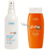 Ziaja Sun SPF 50+ UVA/UVB Water-Resistant Sunscreen Milk Spray 170 ml + Tanning Activator with Tyrosine 150 ml, Duo Pack