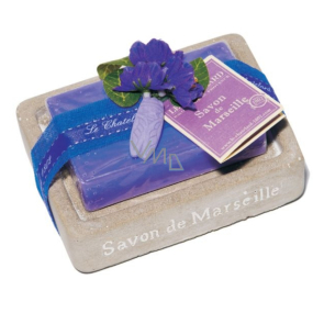 Le Chatelard Lavender toilet soap 100 g + luxury soap dish, cosmetic set