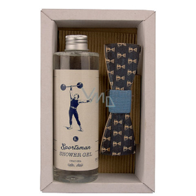 Bohemia Gifts Sportsman shower gel 250 ml + wooden bow tie, cosmetic set for men