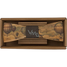 Bohemia Gifts Wooden bow tie Traveler - balloons 12.5 cm