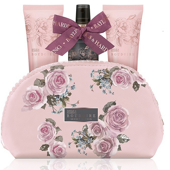 Baylis & Harding Rose petals shower cream 100 ml + hand and body lotion 100 ml + body spray 100 ml + cosmetic handbag gift set