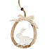 Oval bunny for hanging wooden 11 cm