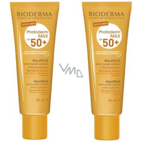 Bioderma Photoderm Max Aquafluid SPF50 sunscreen dry cream for all skin types 2 x 40 ml, duopack