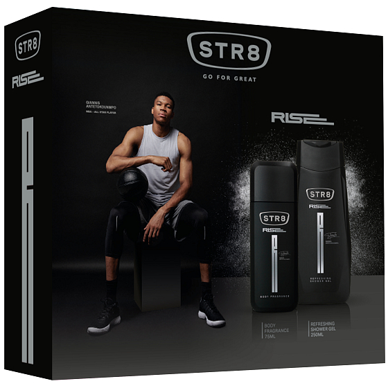 Str8 Rise perfumed deodorant glass for men 75 ml + shower gel 250 ml, cosmetic set