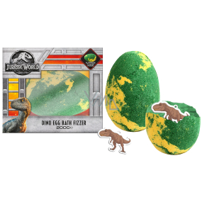Jurassic World Sparkling bath bomb for children 200 g + pendant, cosmetic set