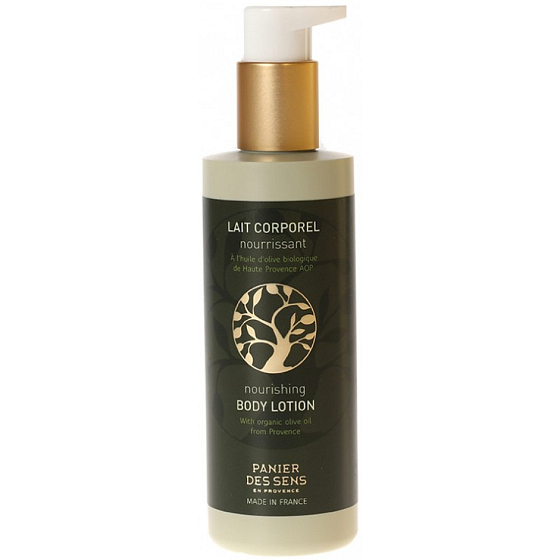 Panier des Sens Oliva enriched with antioxidant, organic olive oil from Provence body lotion dispenser 200 ml