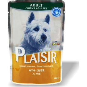 Plaisir Dog with liver complete food for adult dogs pocket 100 g
