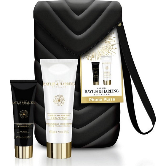 Baylis & Harding Sweet Tangerine and Grapefruit Hand Cream 50 ml + Lip Gloss + Bag, Cosmetic Set