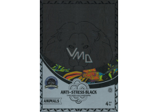 Anti-stress relaxing black coloring book animals 21 x 30 cm, 4 pieces