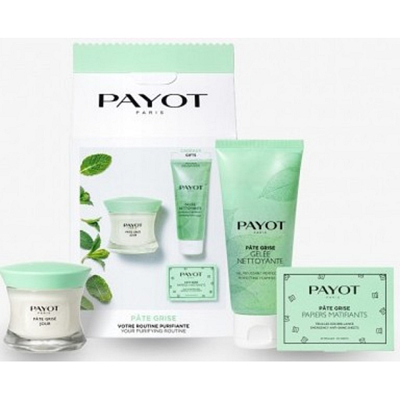 Payot Pate Grise Jour daily mattifying non-greasy purifying gel 50 ml + Nettoyante foaming gel for perfect skin 200 ml + Papiers Matifiants SOS Brilliance mattifying papers 50 pieces, cosmetic set 2021