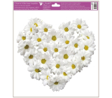 Window film without adhesive Heart of Chrysanthemum Flowers 30 x 33.5 cm