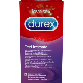 Durex Feel Intimate condom thin with extra lubrication nominal width: 56 mm 12 pieces