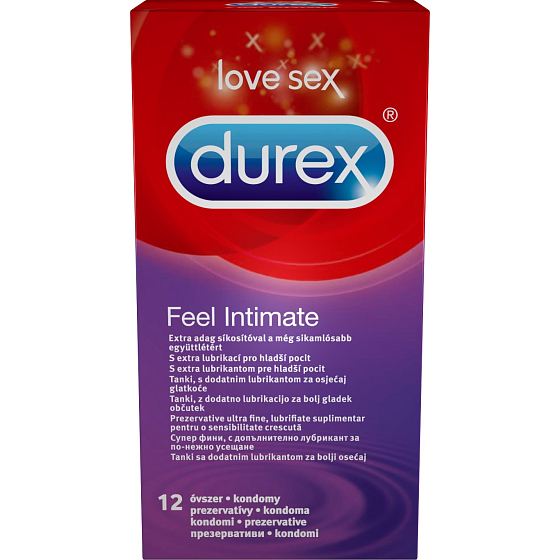 Durex Feel Intimate condom thin with extra lubrication nominal width: 56 mm 12 pieces