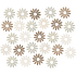 Wooden flower beige-brown 2 cm 24 pieces