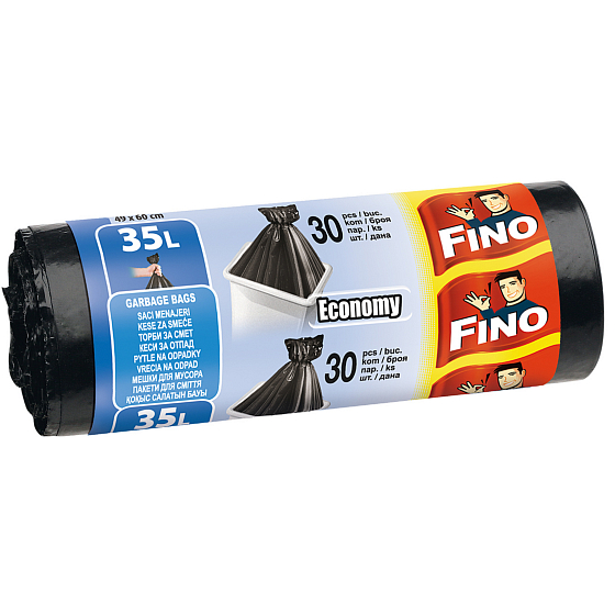 Fino Economy Bin bags black, 8 µ, 35 litres 59 x 60 cm, 30 pieces
