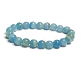 Calcite multi sky blue Argentine bracelet elastic natural stone, ball 8 mm / 16-17 cm, intuition stone