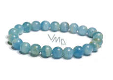 Calcite multi sky blue Argentine bracelet elastic natural stone, ball 8 mm / 16-17 cm, intuition stone